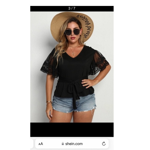 Romantic Ribbed and Ruffled Top - Picture 9 of 9